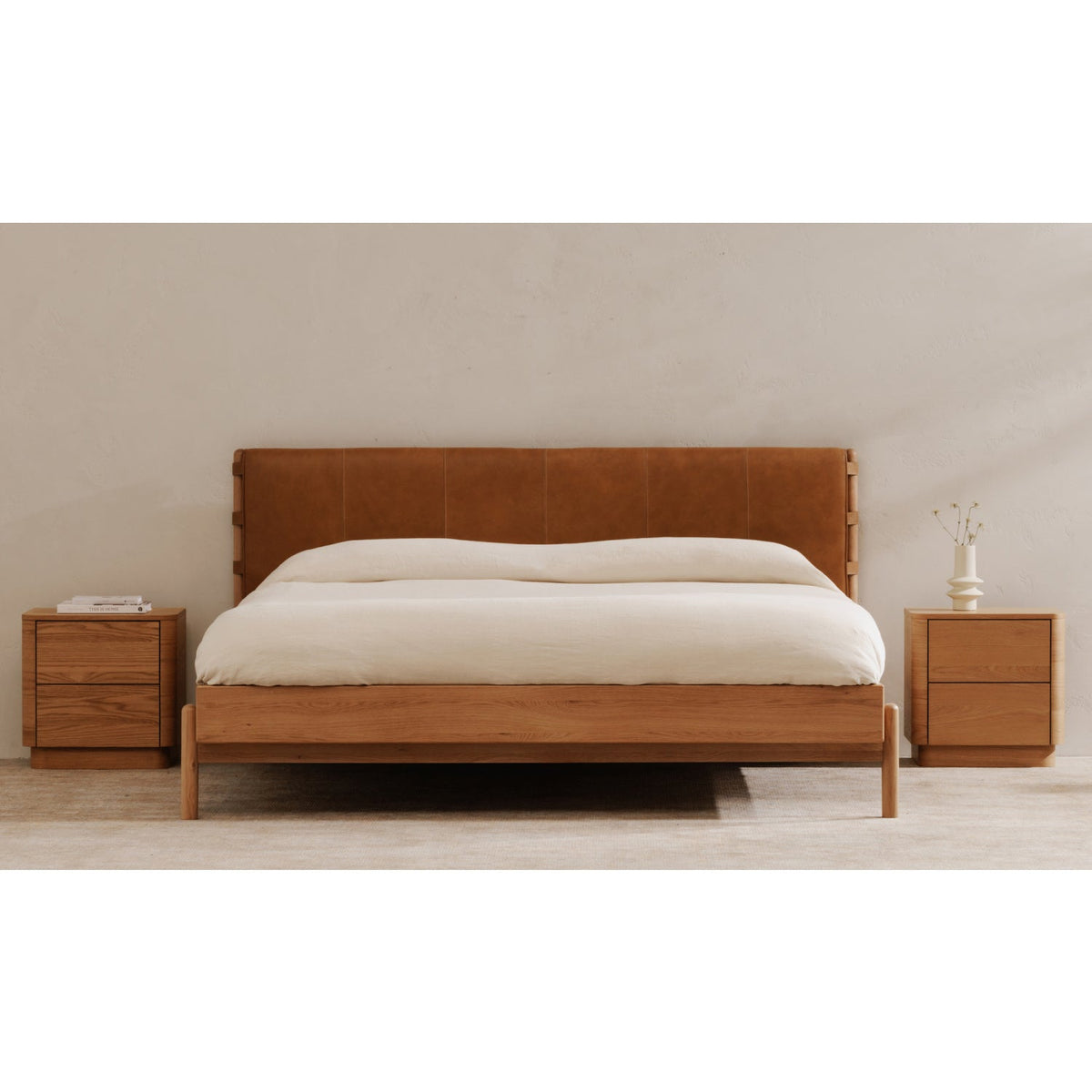 Modern European furniture - Brown Leather Bed - www.oroa.com