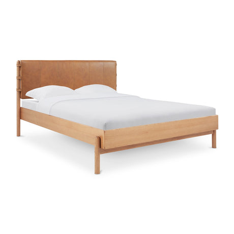 Modern European furniture - Brown Leather Bed - www.oroa.com