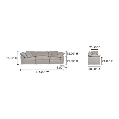 Modern European furniture - Thick Cushioned Modular Sofa - www.oroa.com