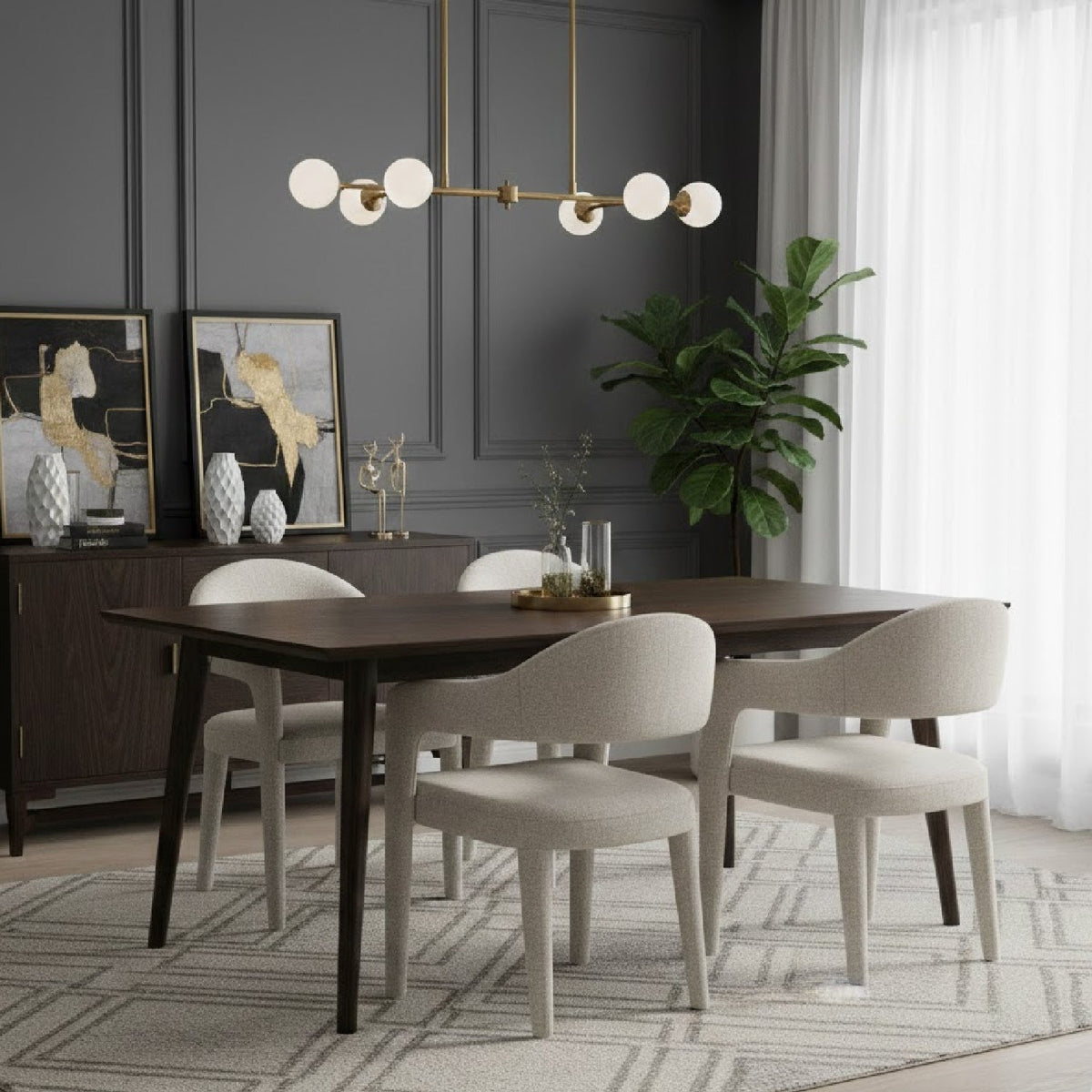 Modern European furniture - Upholstered Open-Back Dining Chair - www.oroa.com