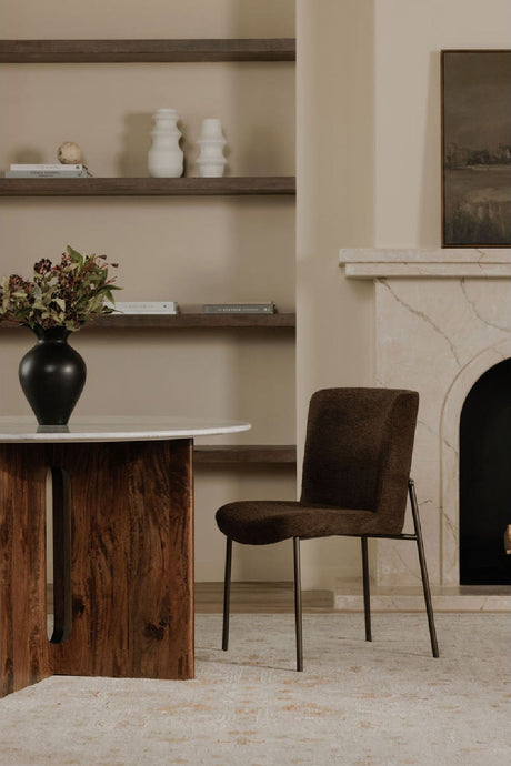 Modern European furniture - Blackened Bronze Frame Dining Chairs (2) - www.oroa.com