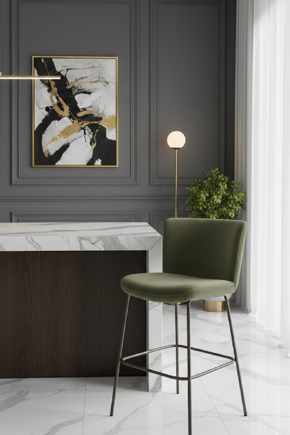 Thin Metal Frame Bar Stool | Novi Living Early - www.oroa.com