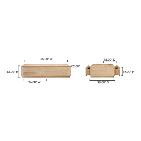 Modern European furniture - 2-Drawer Wooden Coffee Table - www.oroa.com