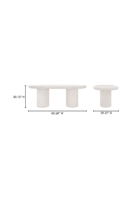 Modern European furniture - Cream Concrete Dining Table - www.oroa.com