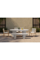 Modern European furniture - Cream Concrete Dining Table - www.oroa.com
