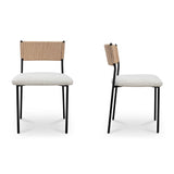 Modern European furniture - White Boucle Dining Chair (2) - www.oroa.com