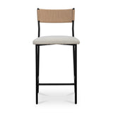 Modern European furniture - White Boucle Seat Counter Stool - www.oroa.com
