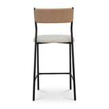 Modern European furniture - White Boucle Seat Counter Stool - www.oroa.com