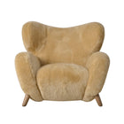 Beige Sheepskin Lounge Armchair | OROA Modern Dalton