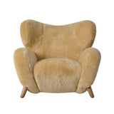 Beige Sheepskin Lounge Armchair | OROA Modern Dalton