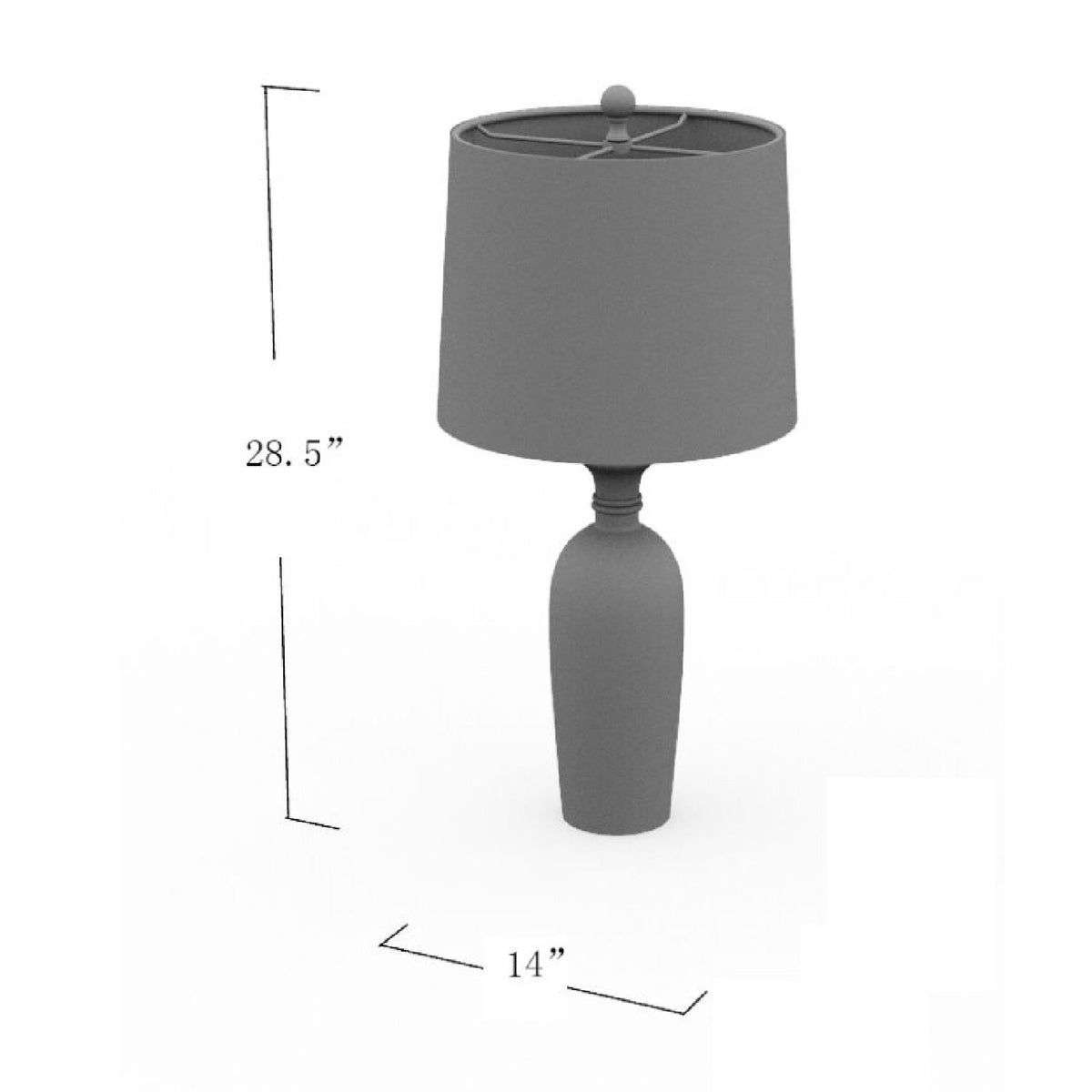 Modern European furniture - Gray Base Accent Table Lamp - www.oroa.com