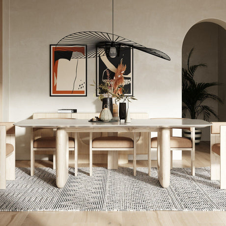 Beige Marble Dining Table | OROA Modern Osaka