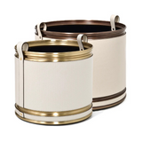 Leather Wheeled Cachepot | Pinetti  | OROA.com