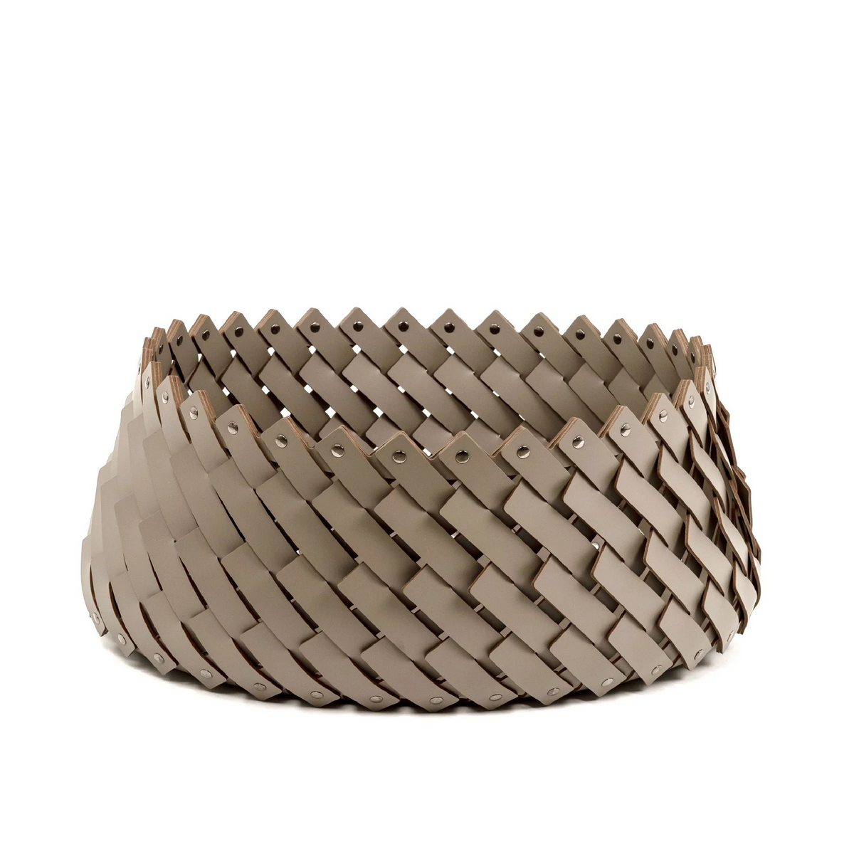 Leather Weave Oval Basket L | Pinetti Almeria | OROA.com