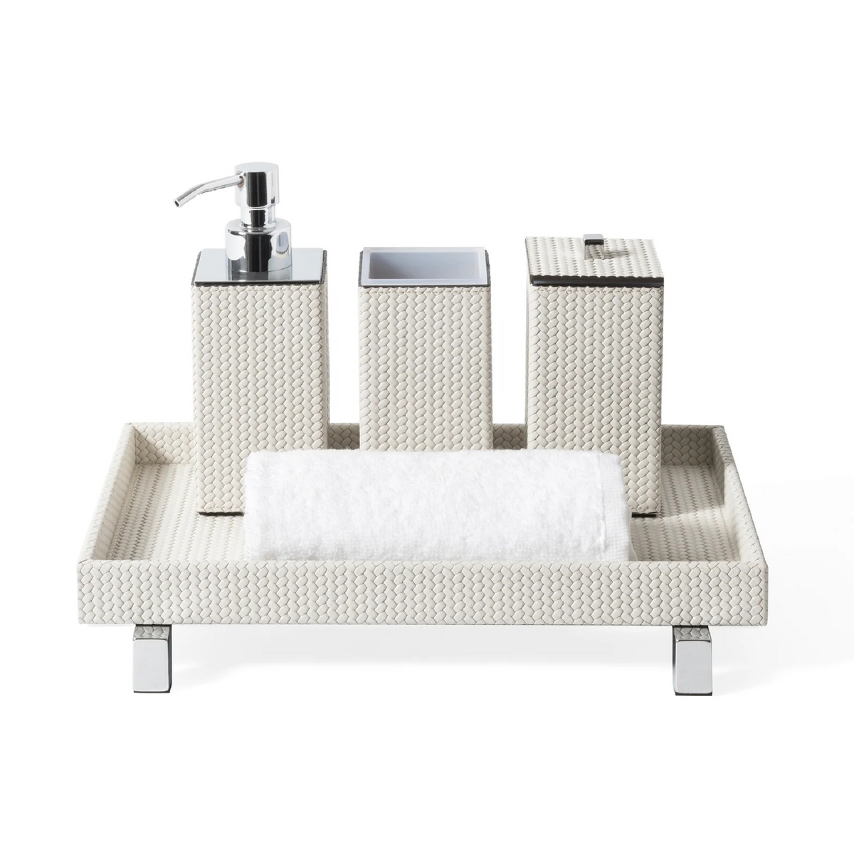 Leather Square Cotton Pad Holder | Pinetti Poseidon | OROA.com