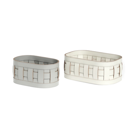 Braided Leather Washcloth Holder | Pinetti Demetra | OROA.com