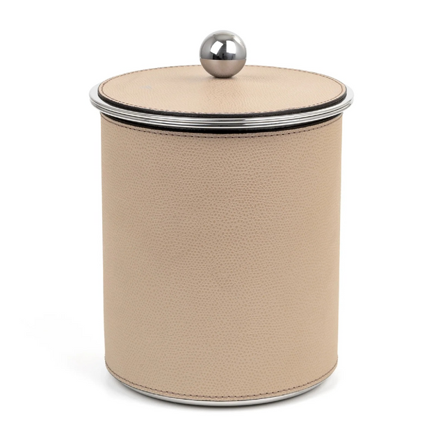 Cylindrical Leather Covered Ice Bucket | Pinetti Axel | OROA.com