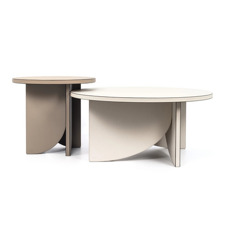 Leather Covered Side Table | Pinetti Helix | OROA.com