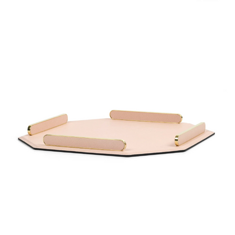 Leather Octagonal Decorative Tray | Pinetti Este | OROA.com