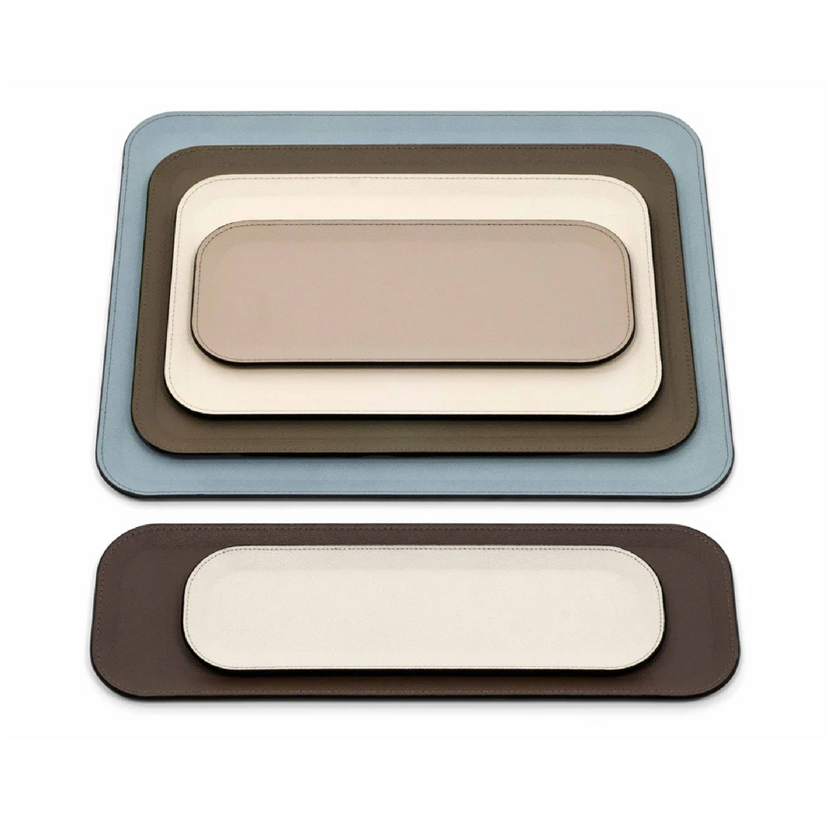 Rectangular Calf Leather Tray | Pinetti Victor | OROA.com