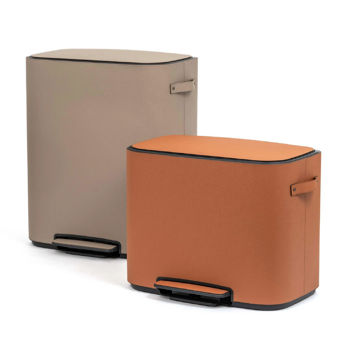 Leather Covered Pedal Bin | Pinetti Big | Italianfuniture.com