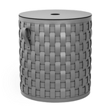 Flat Lidded Leather Round Basket | Pinetti Demetra | OROA.com