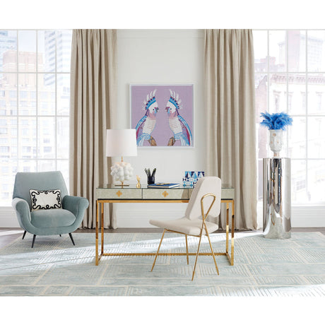 Antiqued Mirror 3-Drawer Desk | Jonathan Adler Delphine | Oroa.com