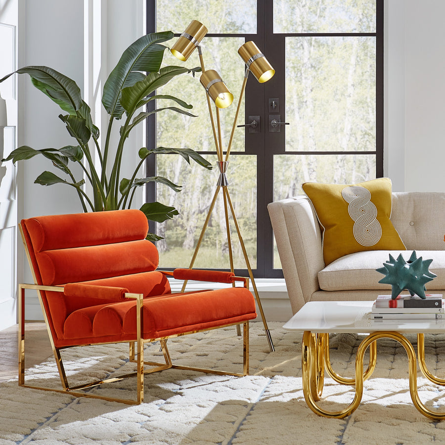 Channeled Velvet Lounge Chair | Jonathan Adler Goldfinger