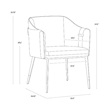 Leather-Inspired Dining Chair by Splendido Carter, alternate view 9