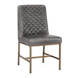 Diamond-Stitched Leather-Inspired Dining Chairs (2) by Splendido Leighland, alternate view 9