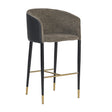 Gray Fabric & Leather Bar Stool by Splendido Asher Barstool