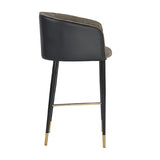 Gray Fabric & Leather Bar Stool by Splendido Asher Barstool, alternate view 3