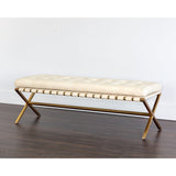 Button Tufted Leather Bench by Splendido Kenji, alternate view 7