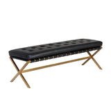 Button Tufted Leather Bench by Splendido Kenji, alternate view 9