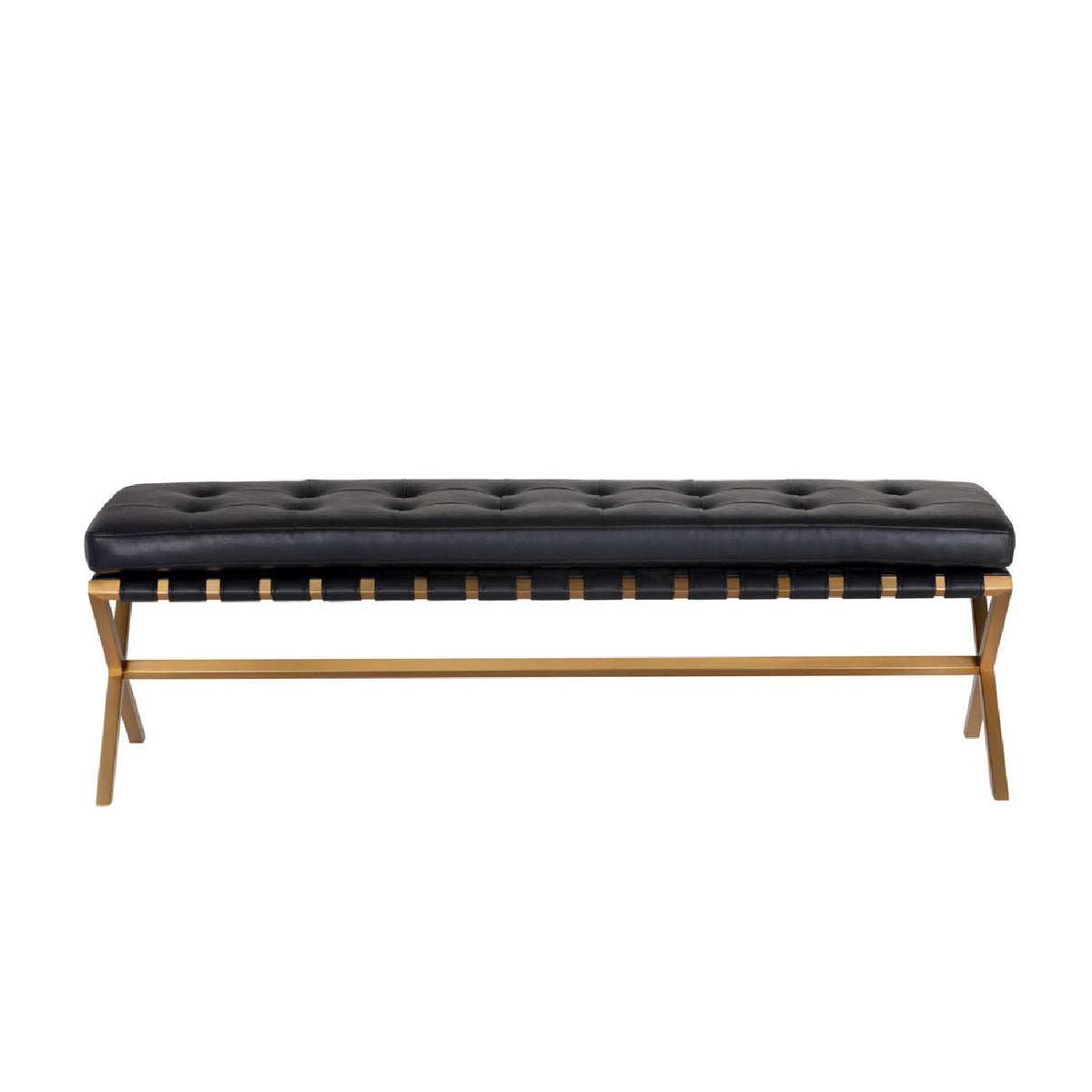 Button Tufted Leather Bench by Splendido Kenji, alternate view 11
