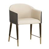 Cream Leather Dining Armchair by Splendido Kylin Dining Chair