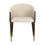 Cream Leather Dining Armchair by Splendido Kylin Dining Chair, alternate view 3