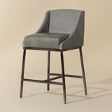 Gray Leather Seat Counter Stool by Splendido Dalary, alternate view 4