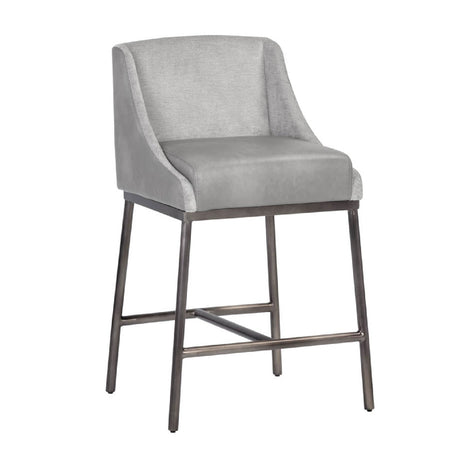 Gray Leather Seat Counter Stool by Splendido Dalary