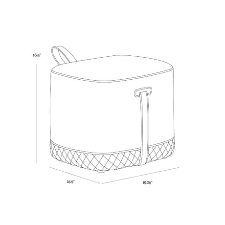 Black Leather-Inspired Ottoman by Splendido Axio, alternate view 8