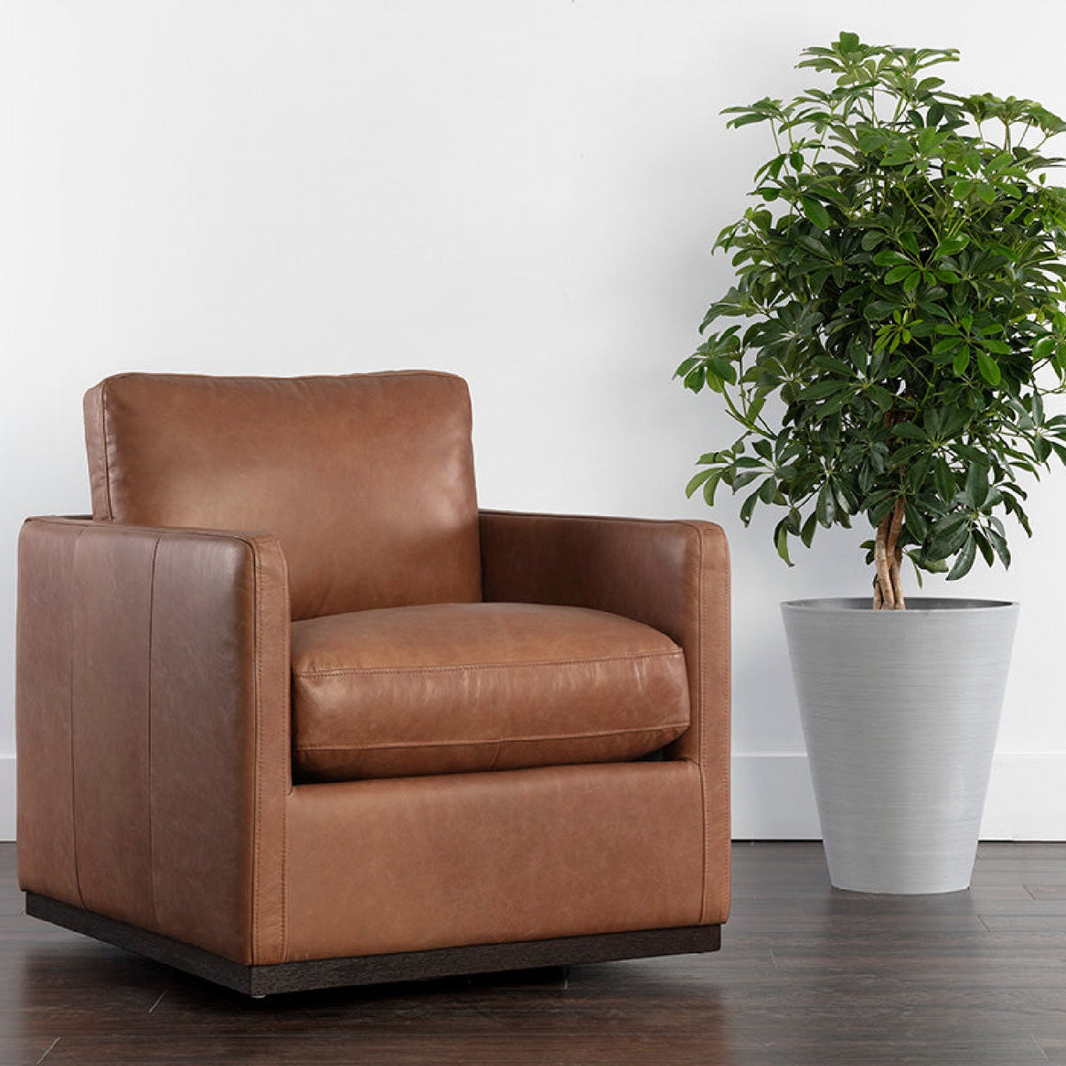Track-Armed Swivel Lounge Chair by Splendido Portman Accent Chair, alternate view 11