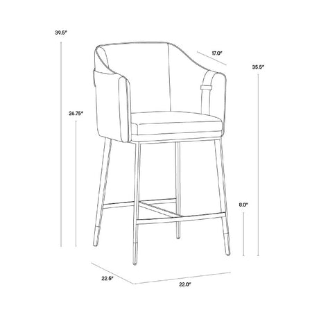 Two-Toned Leather Counter Stool by Splendido Carter, alternate view 15
