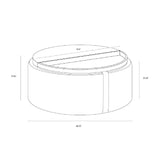 Round Leather Wheeled Storage Ottoman by Splendido Borelli, alternate view 23