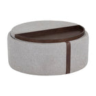 Round Leather Wheeled Storage Ottoman by Splendido Borelli