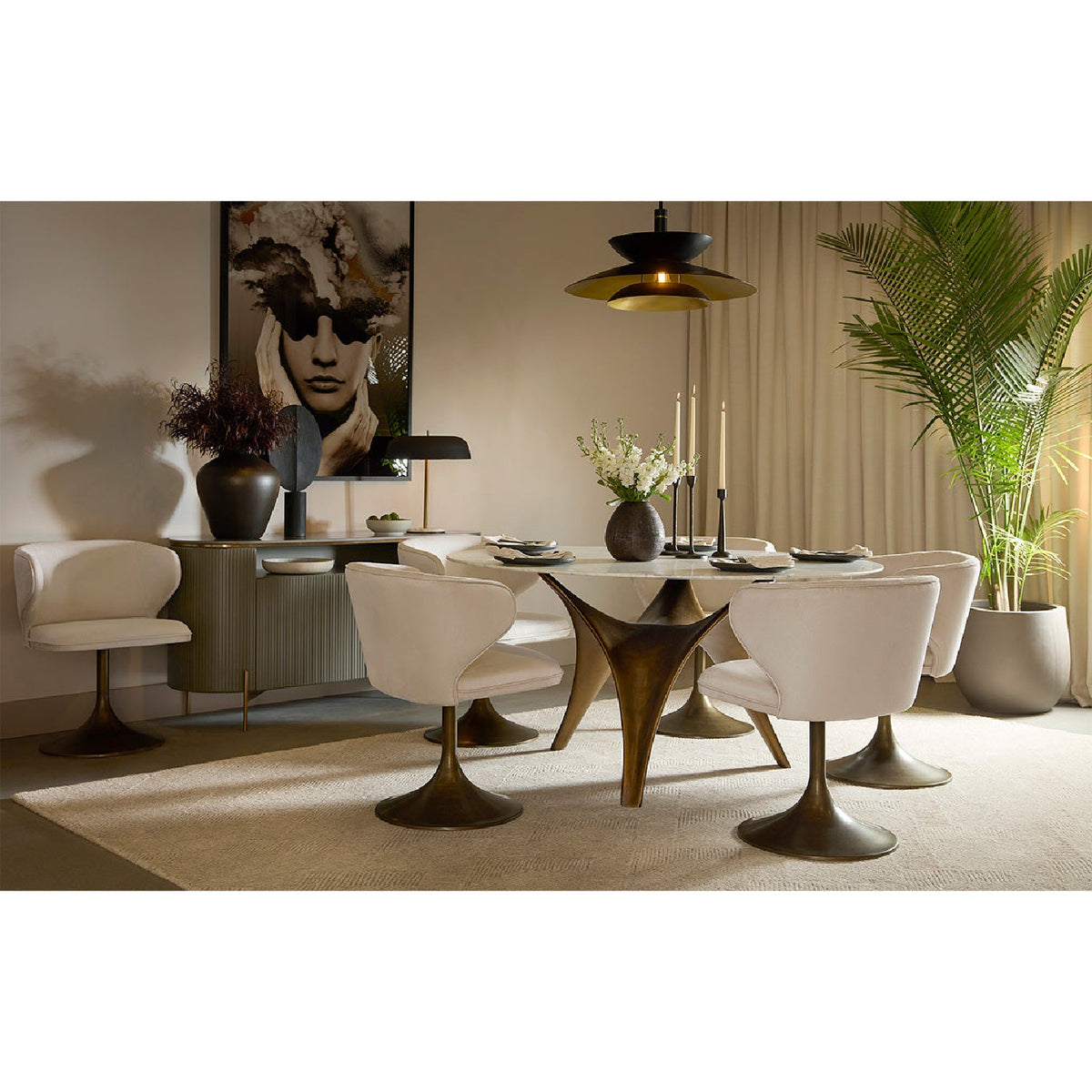Pedestal Swivel Dining Chair by Splendido Simone, alternate view 10