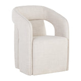 Fabric Upholstered Wheel Dining Armchair by Splendido Kendrick Dining Chair