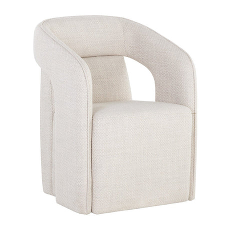 Fabric Upholstered Wheel Dining Armchair by Splendido Kendrick Dining Chair