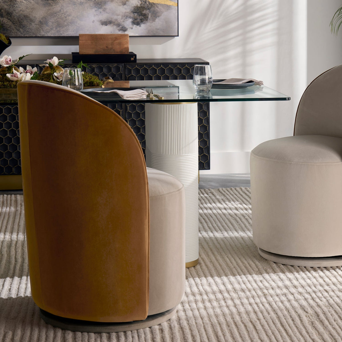 Fabric Swivel Dining Chair by Splendido Cavoli, alternate view 2