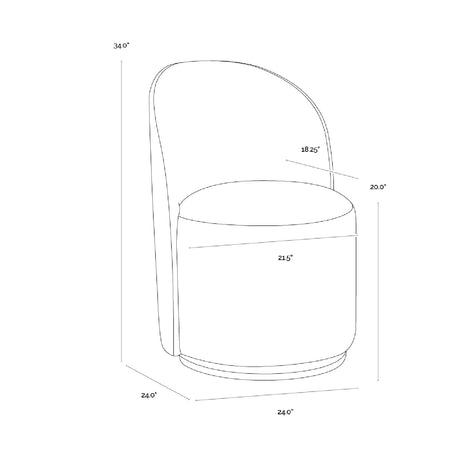 Fabric Swivel Dining Chair by Splendido Cavoli, alternate view 20