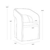 Fabric Upholstered Wheel Dining Armchair by Splendido Kendrick Dining Chair, alternate view 23